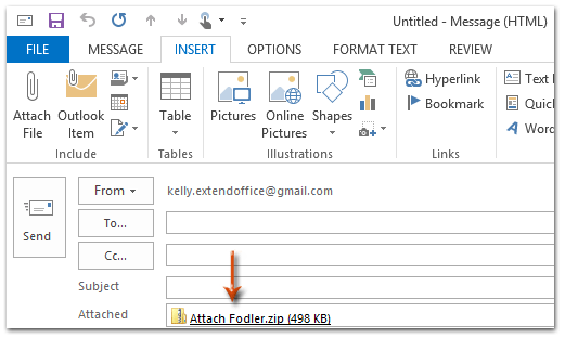 如何在Outlook中的电子邮件中附加文件夹？ 第9张