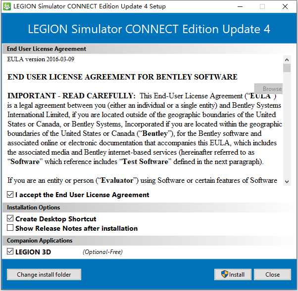 LEGION Simulator CONNECT Edition v10.04 64位英文版安装教程