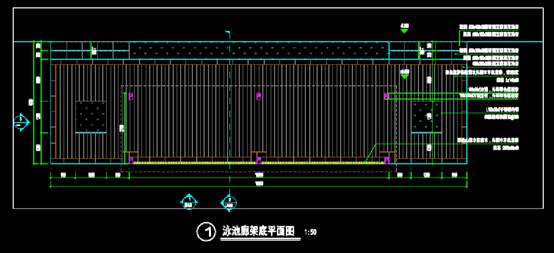 园林景观CAD图纸之泳池廊架 第1张