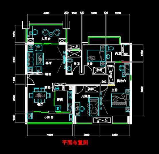 CAD建筑施工图,家装平面的CAD建筑施工图 第2张