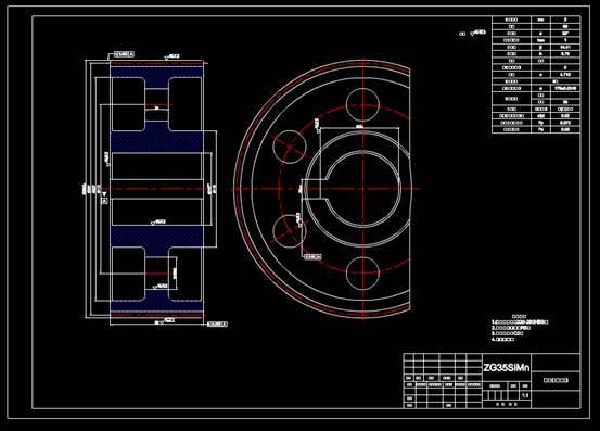 CAD机械零部件图纸之低速级大齿轮 第1张