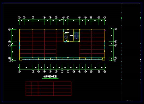 CAD建筑设计中钢结构图纸,办公楼钢结构竣工CAD图 第1张