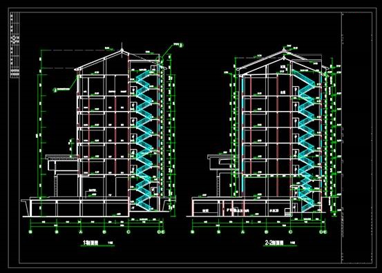 CAD医疗建筑图纸,某医院病房大楼CAD立面图纸