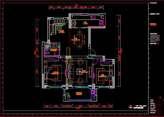 CAD软件设计的室内户型图 第3张