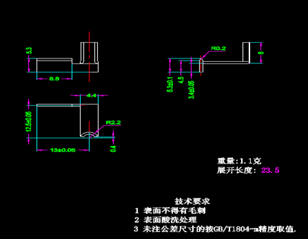 冲件的机械零件CAD二维图 第3张