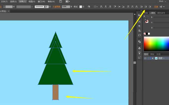 Adobe Illustrator CS6中绘画卡通效果绿色树的操作步骤 第12张