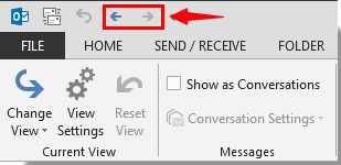 如何将后退和前进按钮添加到Outlook功能区？ 第5张