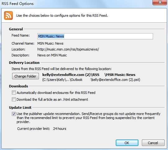 如何在Outlook中添加和删除RSS源？ 第5张