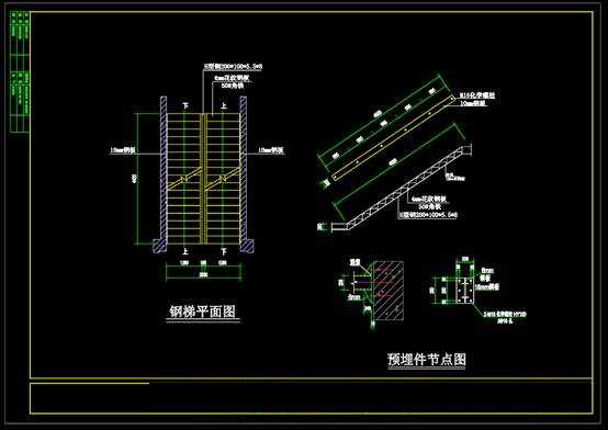 CAD结构设计施工图,钢结构楼梯屋盖CAD图纸 第2张