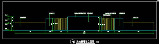 泳池景墙的园林景观CAD图纸 第3张