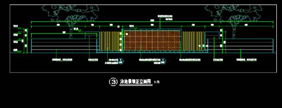 泳池景墙的园林景观CAD图纸 第5张