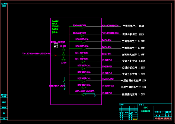 CAD电力系统平面图,六角塔空调配电箱系统CAD设计图纸
