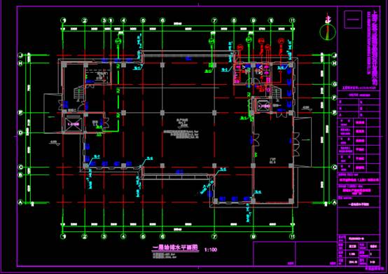 某多层厂房的给排水CAD图纸 第1张